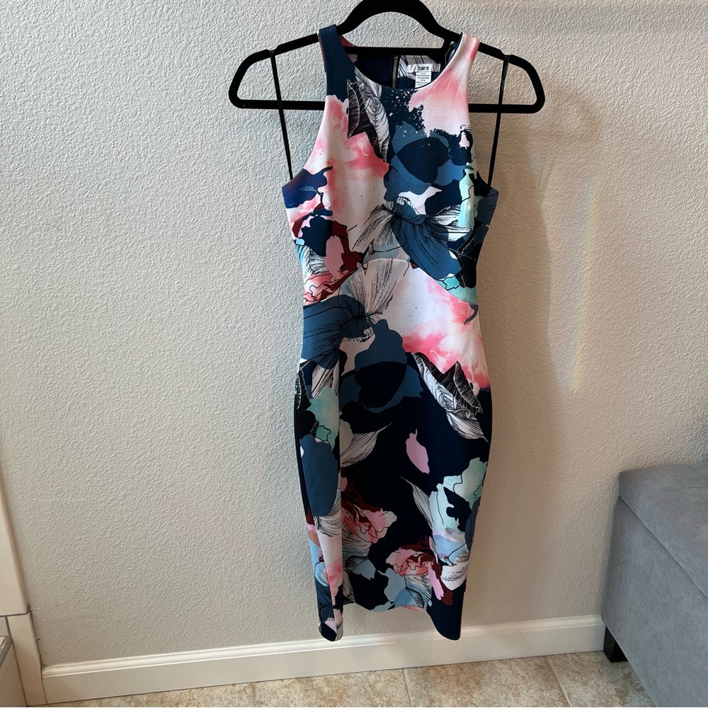 BAR III Abstract Multi Color Floral Print Dress